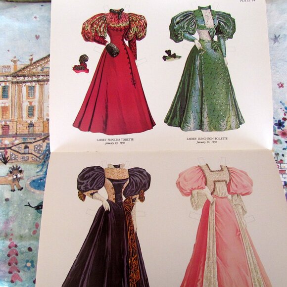 PAPER DOLLS, 1890s ANTIQUE FASHION GIBSON GIRL COSTUMES, UNCUT DOVER MUSEUM BOOK - Picture 3 of 9